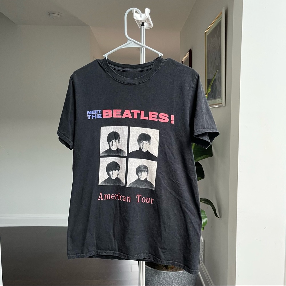 The Beatles Men’s Black Tshirt American Tour 1964 Size Medium